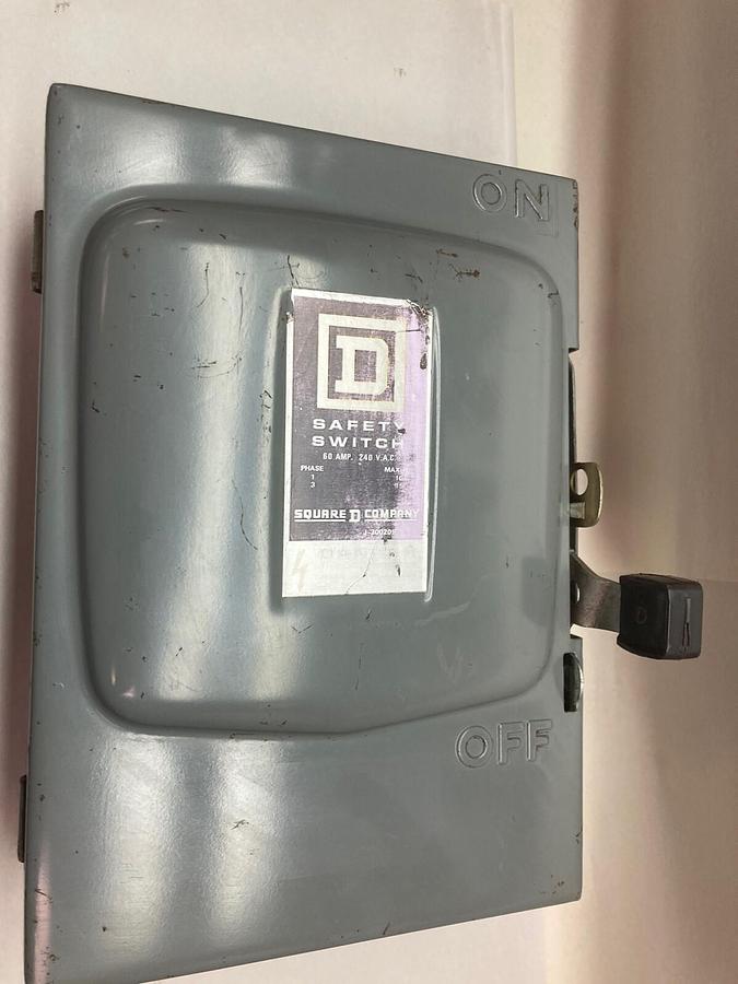 Used Square D,DU 322,Safety Switch 60A 240VAC