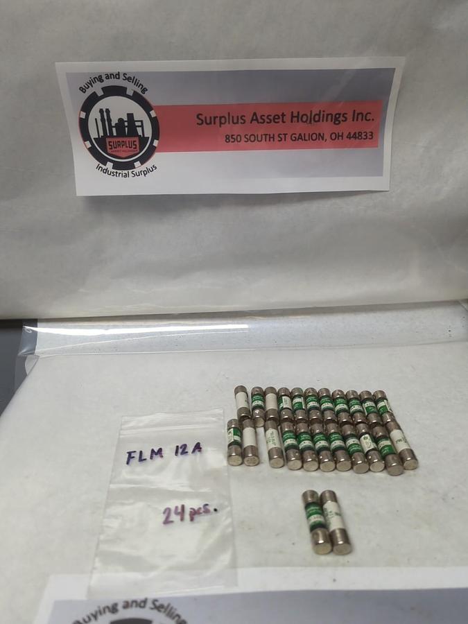 LITTELFUSE,FLM 12A,TIME DELAY 12 AMP FUSES LOT OF 24 NOS