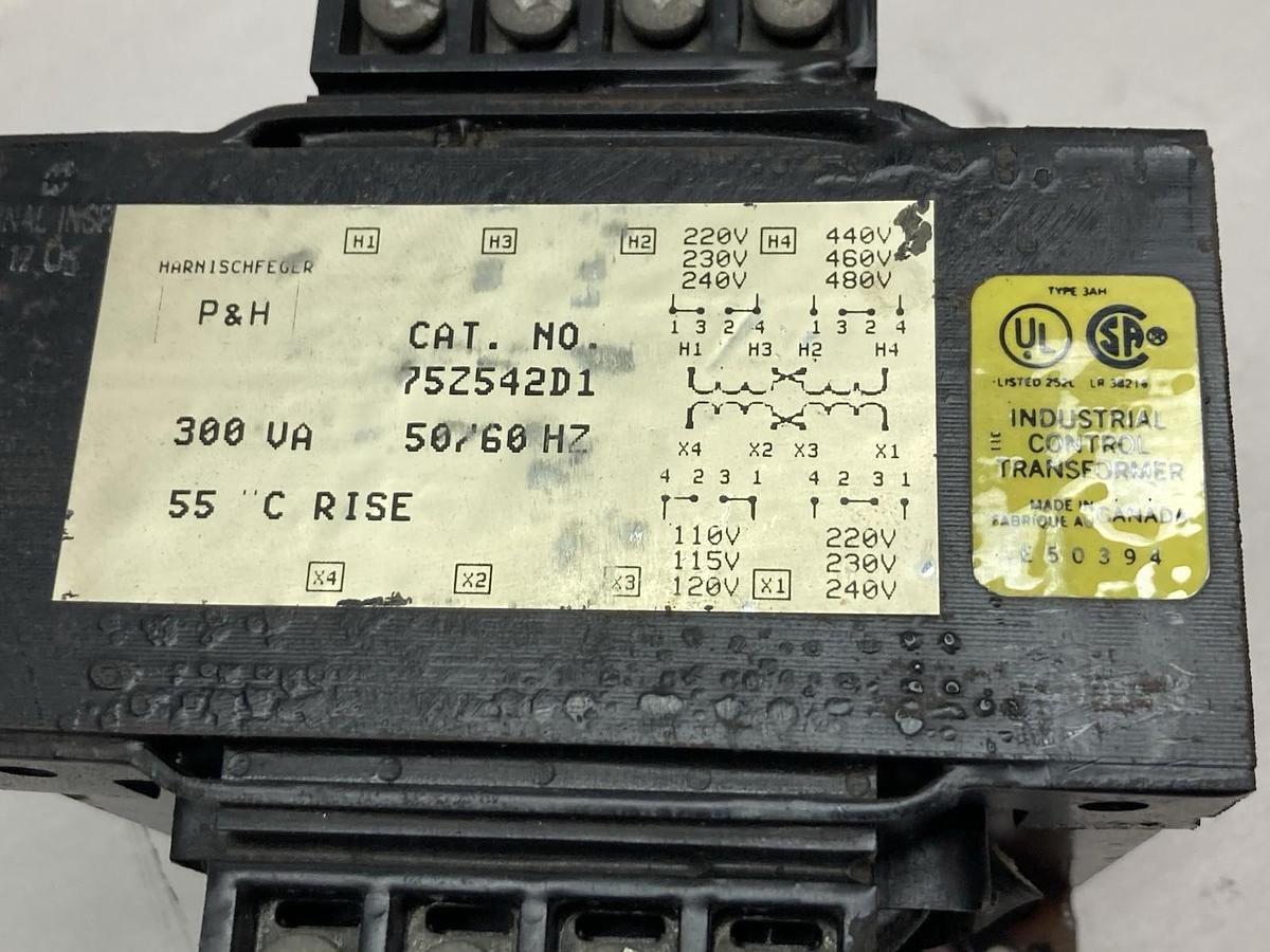 Used P&H,75Z542-D1,Control Transformer 1PH 0.300KVA 55 HC Rise