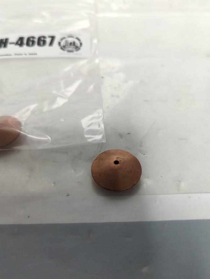 Used TRUMPF,0126933,CHROME PLATED LASER MACHINE NOZZLE 2.3MM/M8/ECE LOT OF 3
