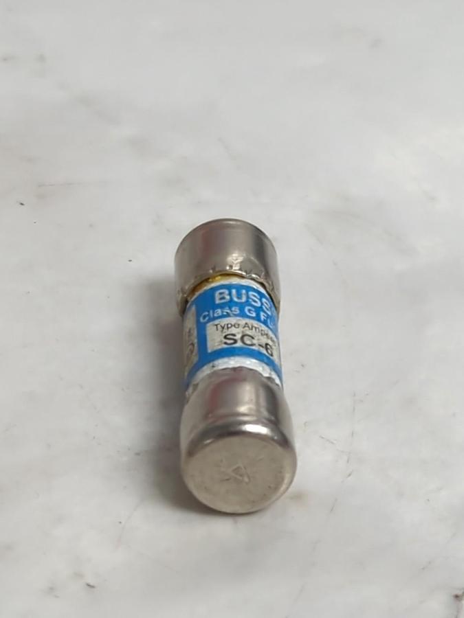 Used COOPER BUSSMANN,SC-6,CLASS C 6 AMP FUSE LOT OF 50 PRE-OWNED