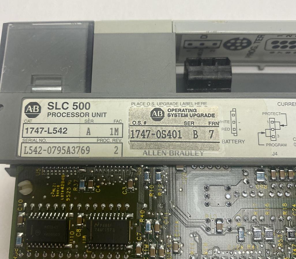 Used Allen-Bradley,1747-L542,Ser A FAC 1M Processor Unit 1747-0S401 Ser B FRN 7