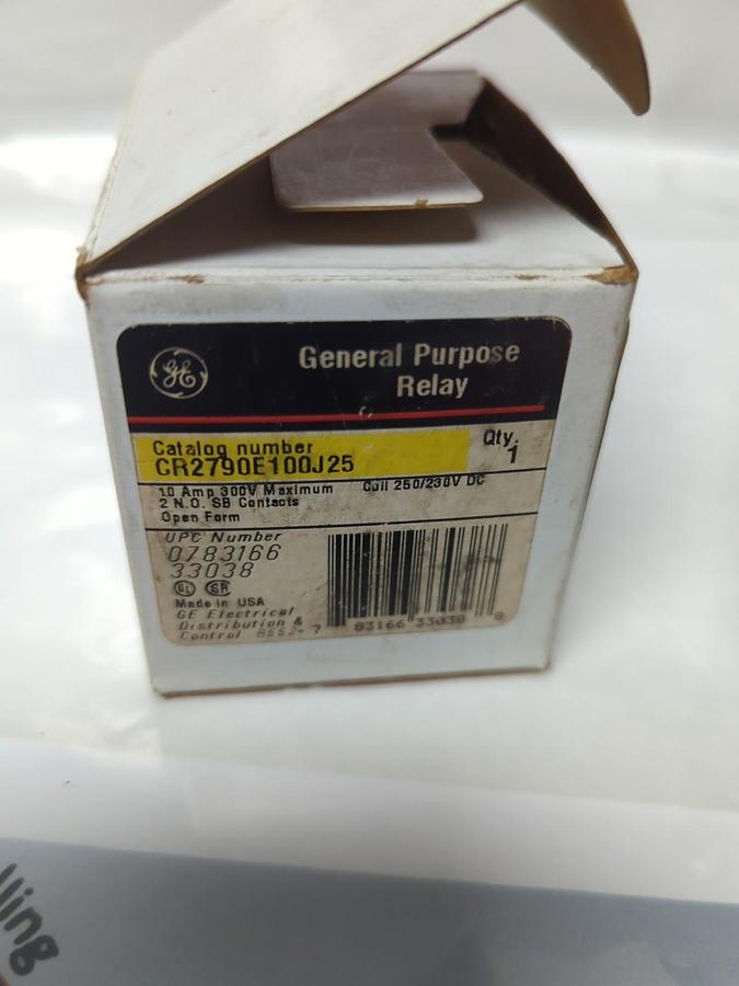 GE,CR2790E100J25,GENERAL PURPOSE RELAY 10A 300V NOS