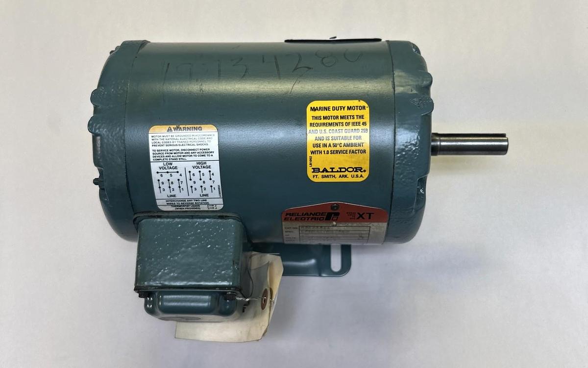 Used BALDOR RELIANCE,P56X3822,MOTOR 1/2HP 1725RPM 208-230/460V 3PH 58 FRAME