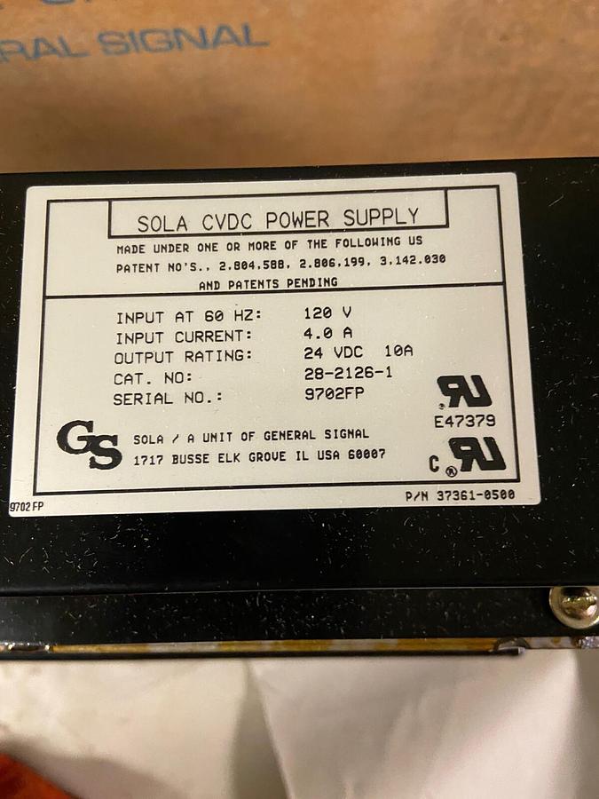 Sola,28-2126-1 CVDC,Power Supply