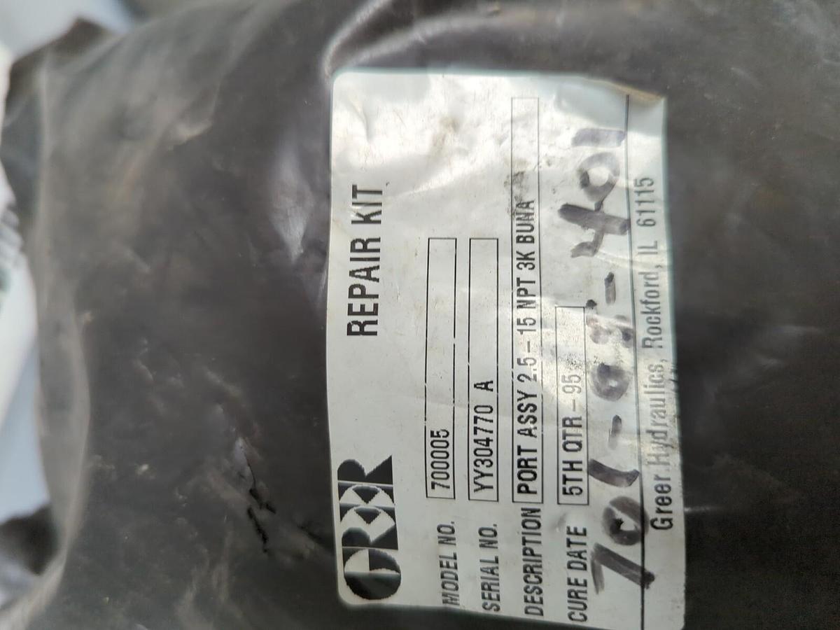 GREER HYDRAULICS,700005,REPAIR KIT PORT ASSY 2.5-15NPT 3K BUNA NEW