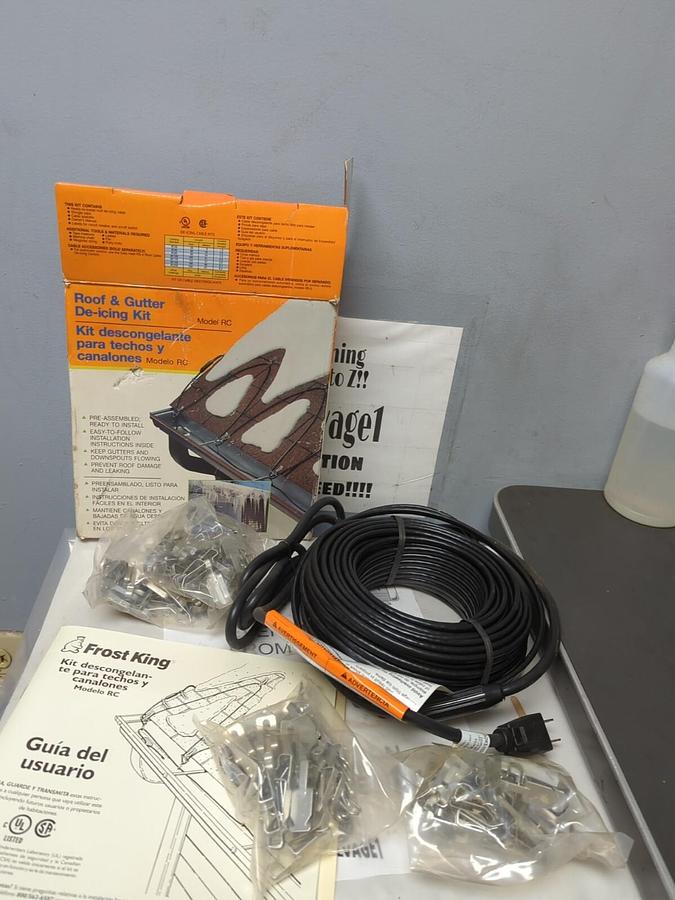 FROST KING,RC100,ROOF AND GUTTER DE-ICING KIT 120V 500W 100FT NOS