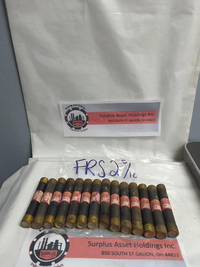 Used COOPER BUSSMANN,FRS-2-8/10,FUSETRON 2-8/10 AMP FUSE LOT OF 14 PRE-OWNED