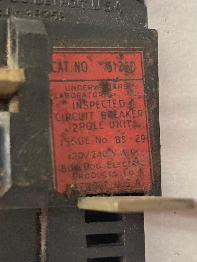 Used ITE Pushmatic,31250,Double Pole Circuit Breaker 120/240VAC