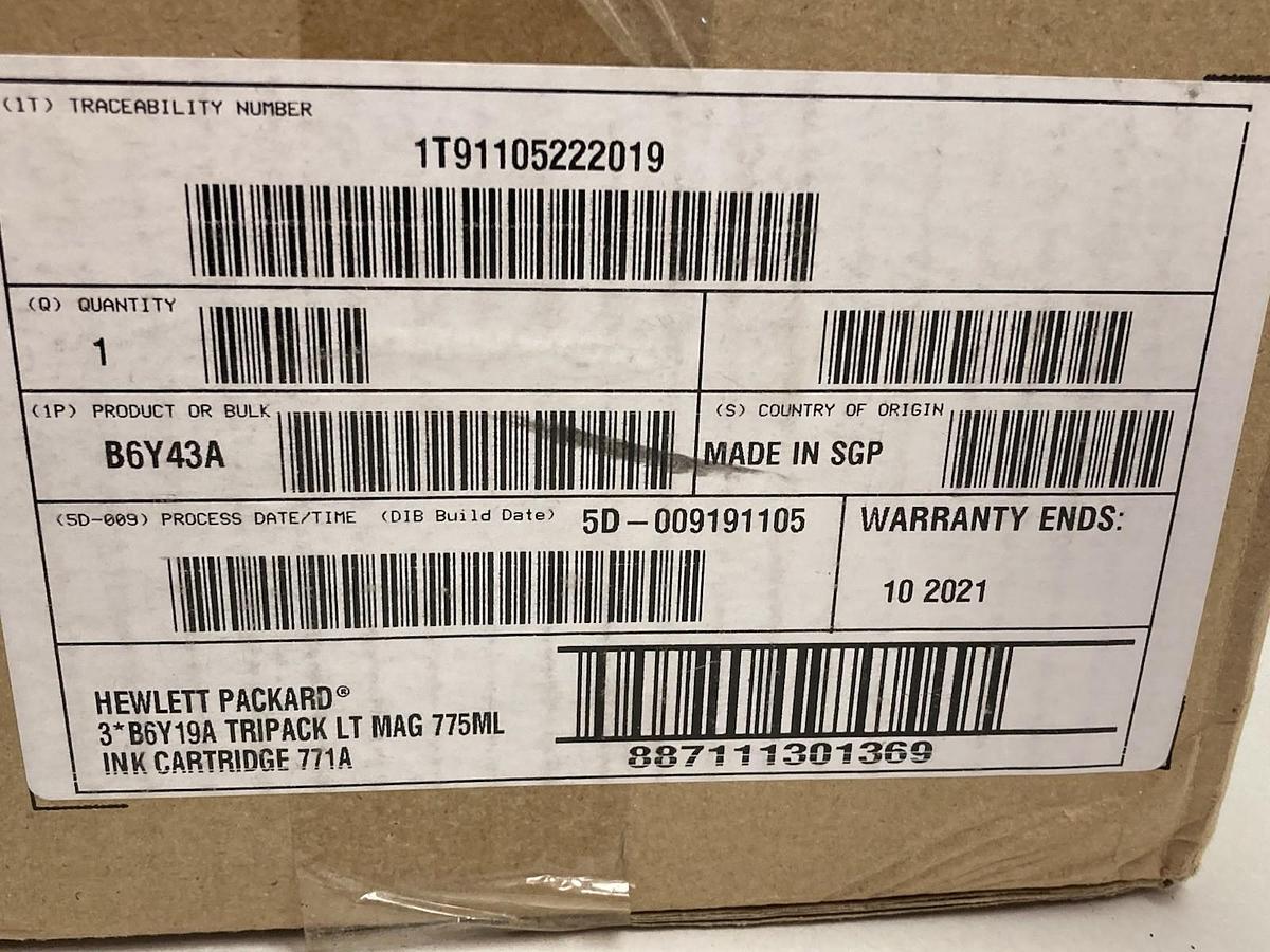 Used Hewlett Packard,B6Y43A,Magenta Ink Cartridge Tripack 775ML - REFILLED