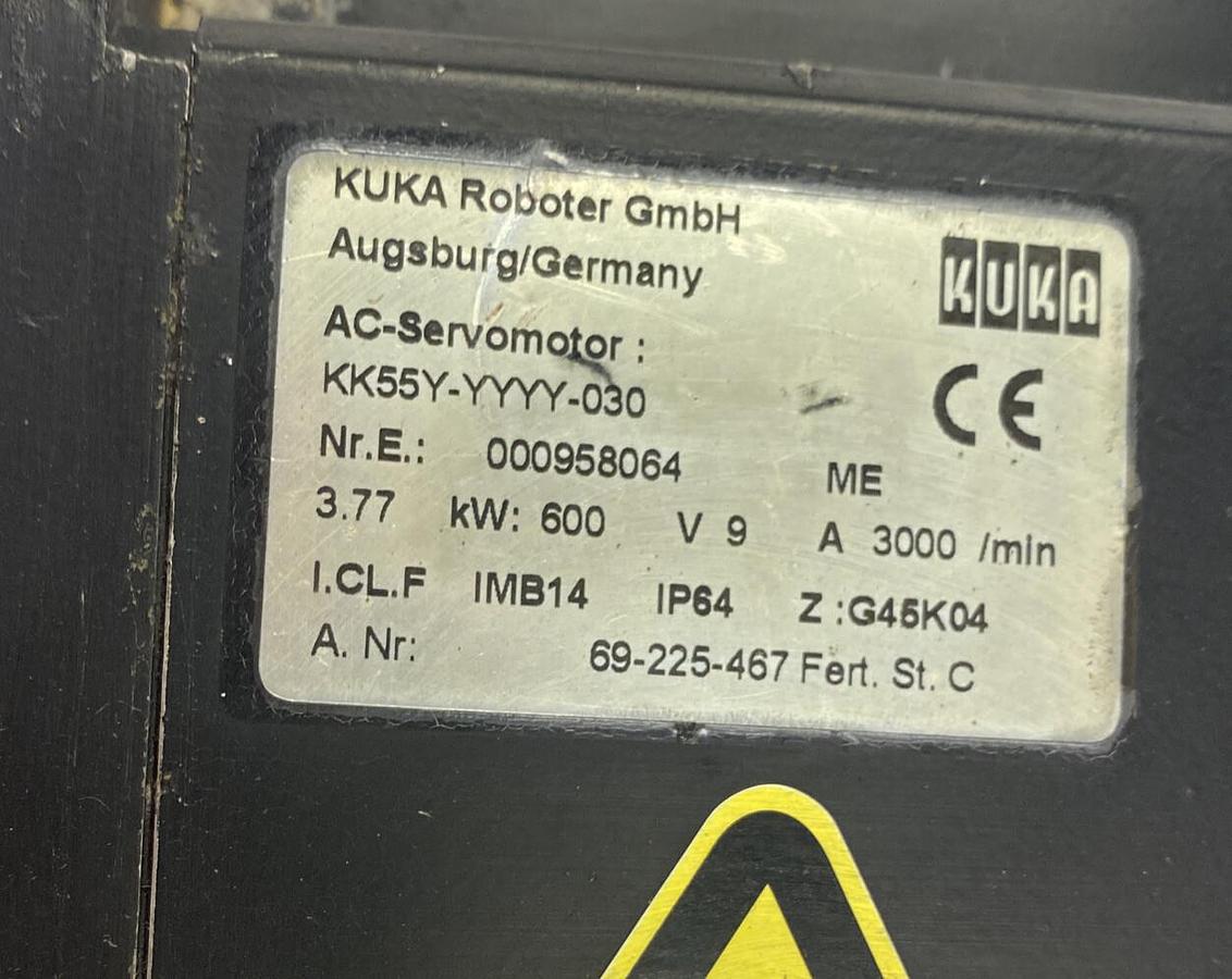 Used KUKA,KK55Y-YYYY-030,SERVO MOTOR 600V 3.77KW 3000RPM