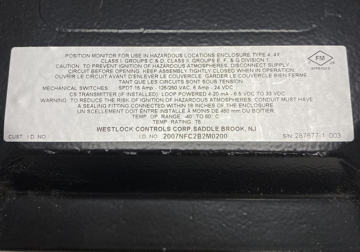 WESTLOCK CONTROLS,2007NFC2B2M0200, POSITION MONITOR NEW NO BOX