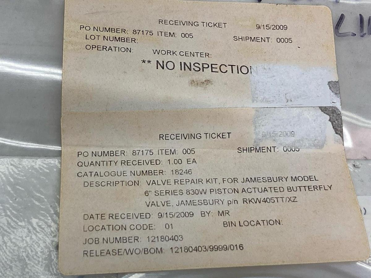 Jamesburry,Model 6" Series 830W,Valve Repair Kit