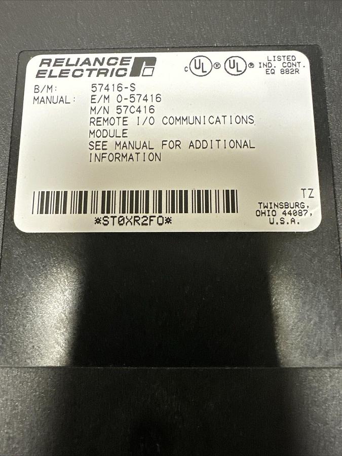 Used Reliance Electric,57C416,Remote I/O Communications Module