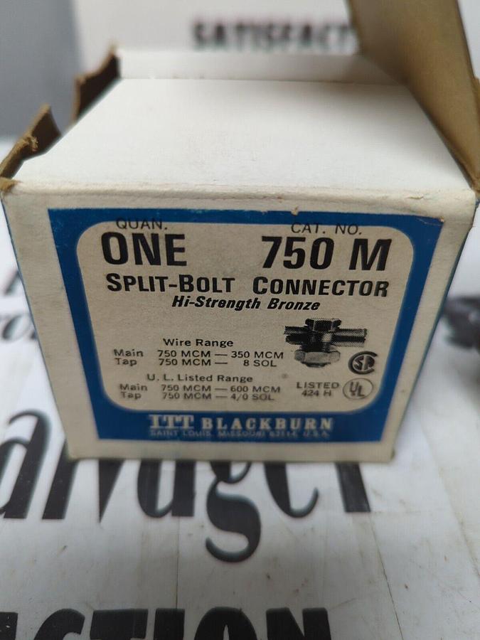 ITT BLACKBURN,750-M,SPLIT BOLT CONNECTOR HIGH STRENGTH BRONZE NOS