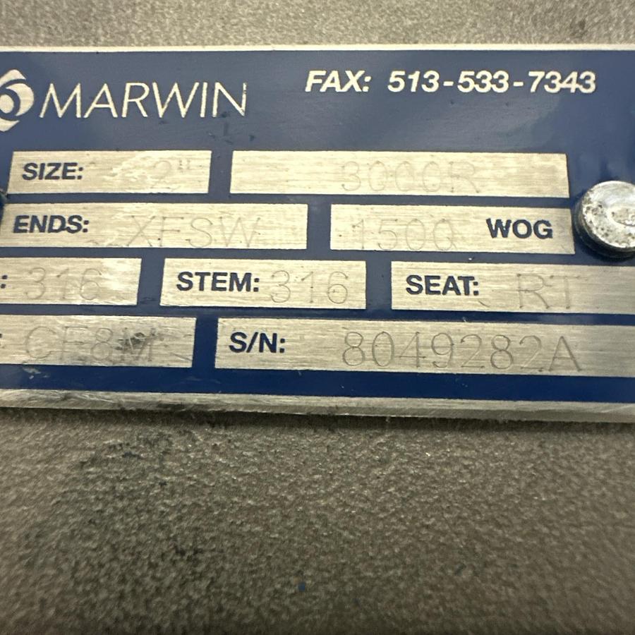Marwin,CF8M,2" 1500WOG Stainless Steel Valve