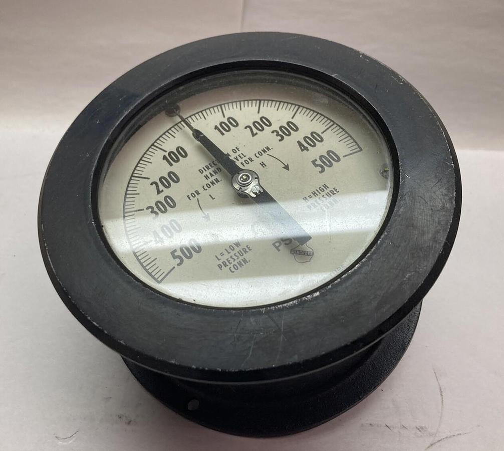 Used Ashcroft,500-0-500 PSID,Pressure Gauge