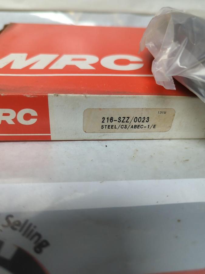 MRC,216-SZZ/0023,RUBBER SEALED DEEP GROOVE BALL BEARING NOS
