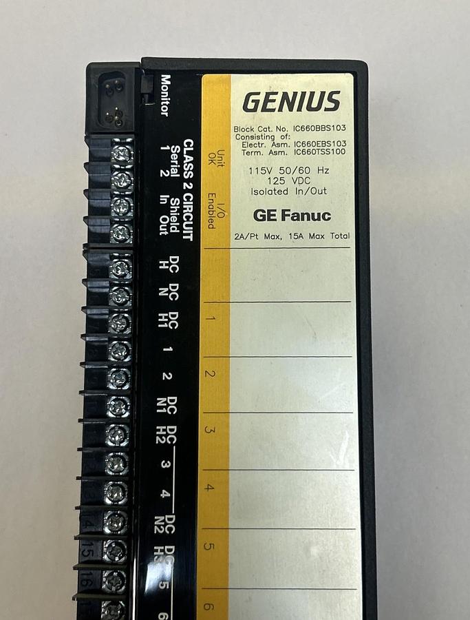 Used GE FANUC,IC660BBS103,ISOLATED IN / OUT GENIUS BLOCK MODULE