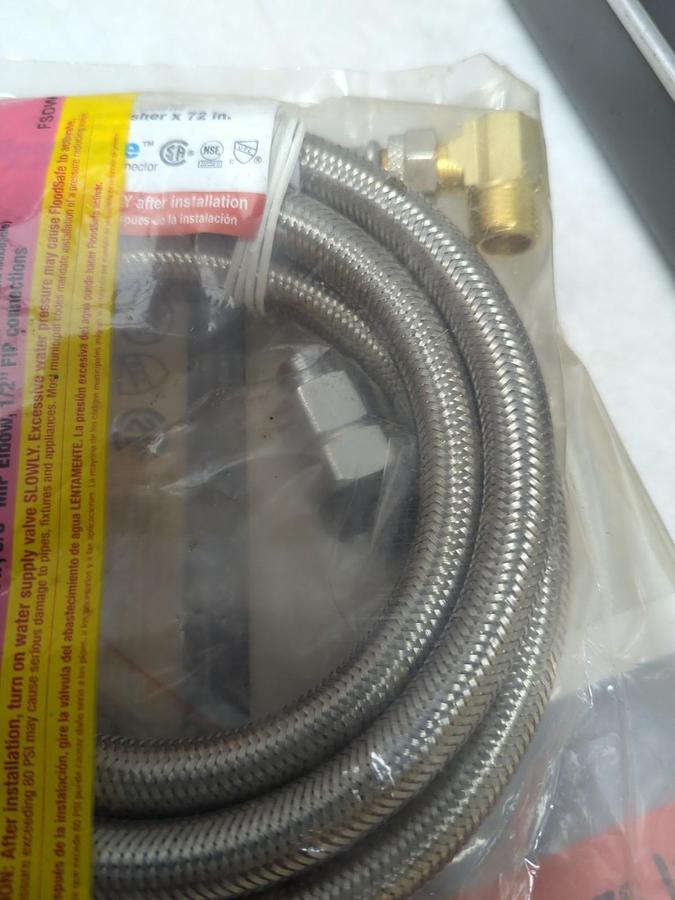 WATTS,FSDW72,DISHWASHER AUTO-SHUTOFF CONNECTOR 72 IN STAINLESS STEEL HOSE NOS