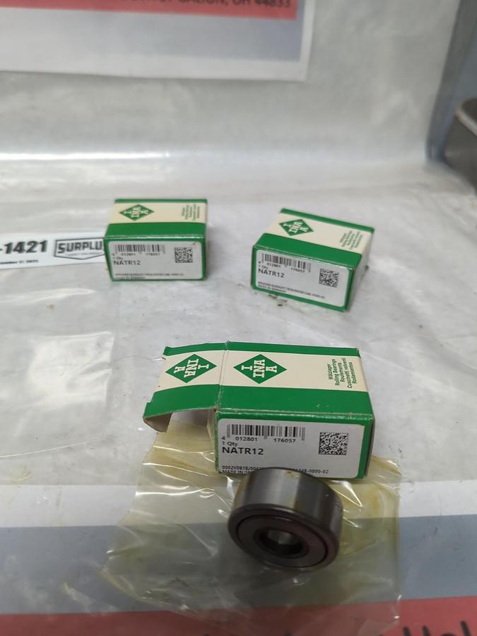 INA,NATR12,CROWNED YOKE ROLLER 32X12X14MM LOT OF 3 NOS