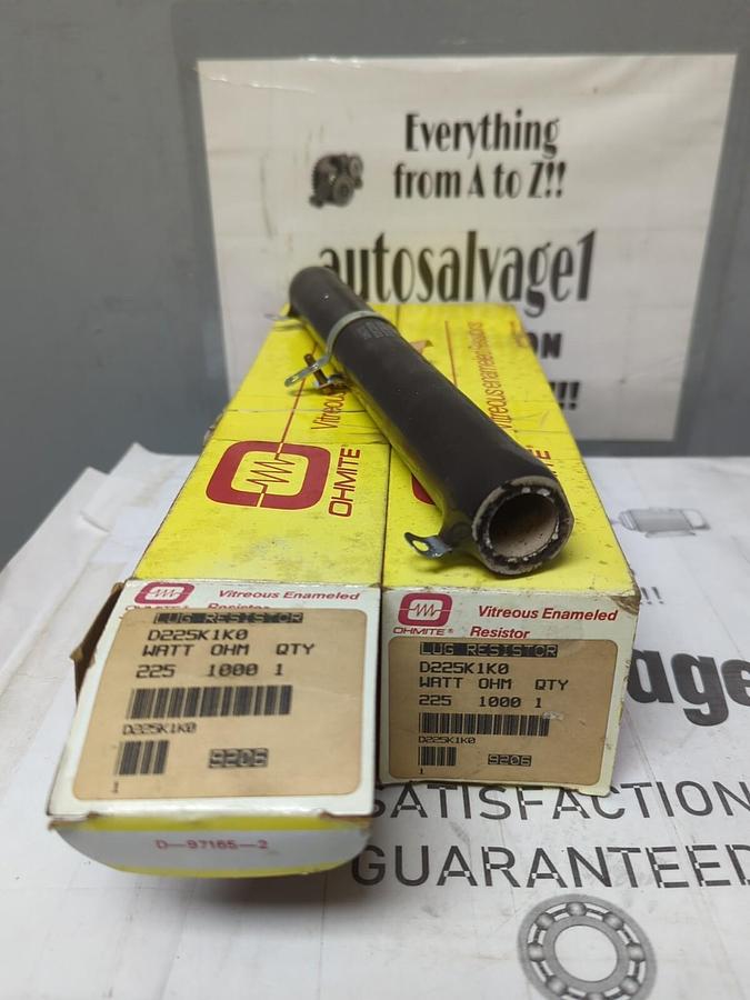 OHMITE,D225K1K0,LUG RESISTORS 225W 1000 OHM LOT OF 2 NEW