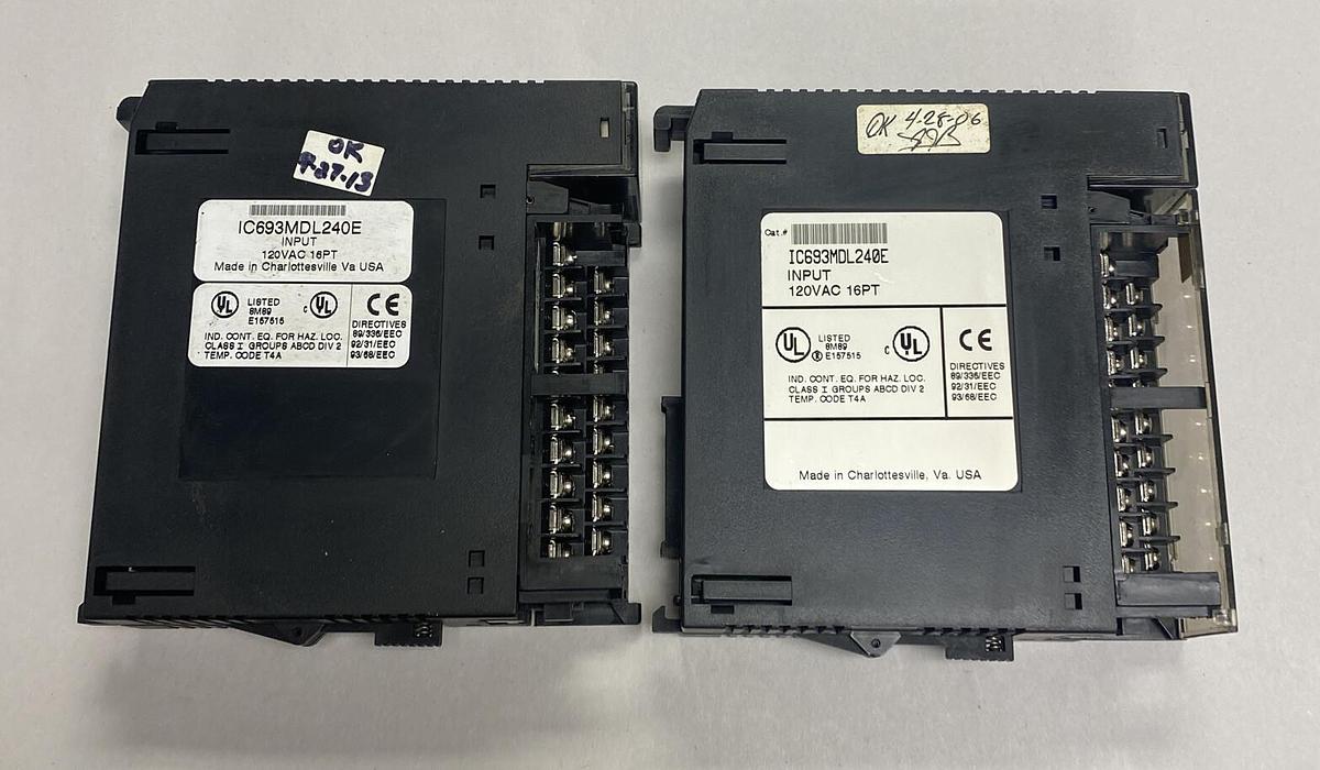 Used GE Fanuc,IC693MDL240E,Input Module 16-Point 120VAC Lot Of 2