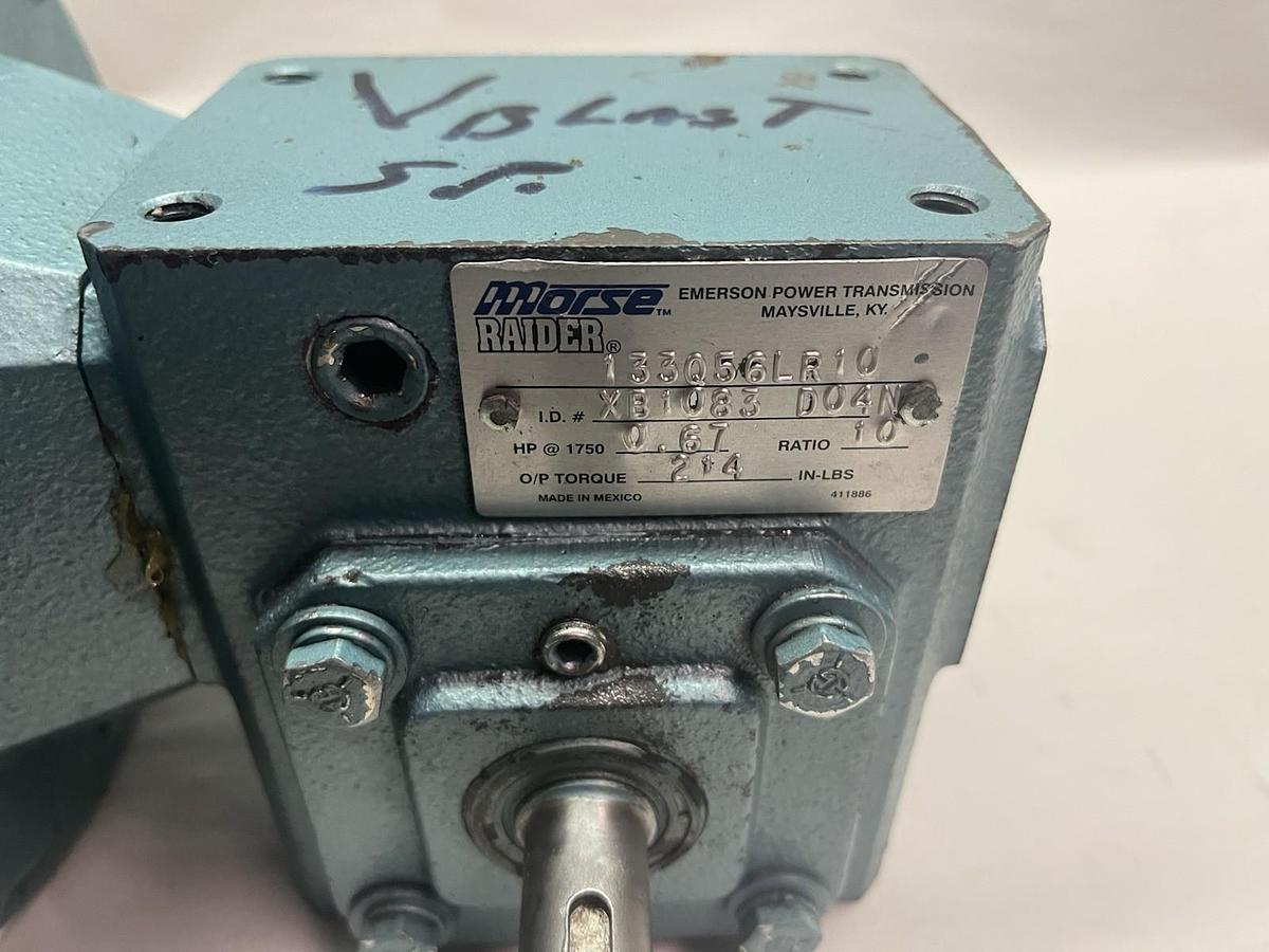 Used MORSE,133Q56LR10,RAIDER SPEED REDUCER 0.67HP RATIO 10