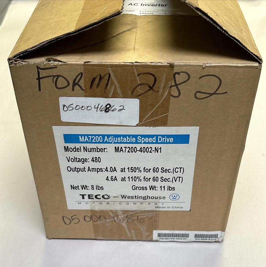 TECO-WESTINGHOUSE,MA7200-4002-N1,ADJUSTABLE SPEED DRIVE NEW
