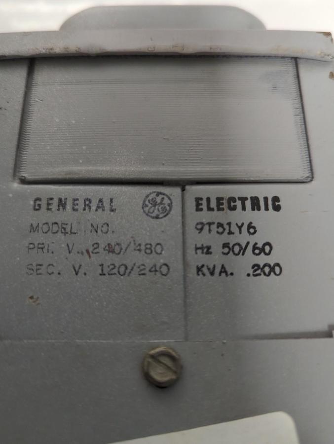 Used GE,9T51Y6,DRY TYPE POWER TRANSFORMER PRI-240/480V SEC-120/240V KVA .200