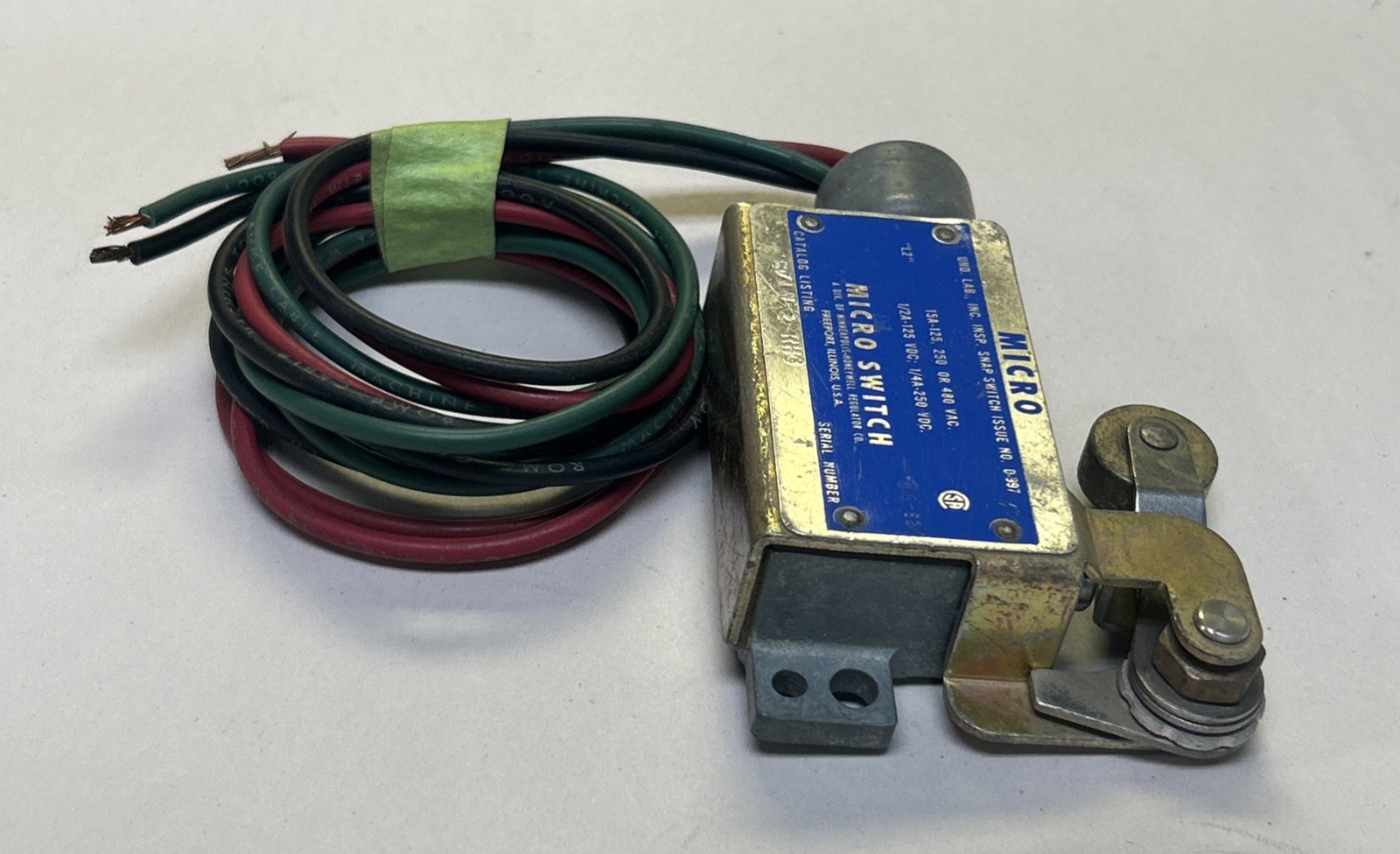 Used HONEYWELL,BZLN-2-RH3,MICRO SWITCH LIMIT SWITCH