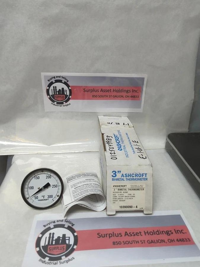 ASHCROFT,10390090-4,BI-METAL THERMOMETER 3 INCH NOS