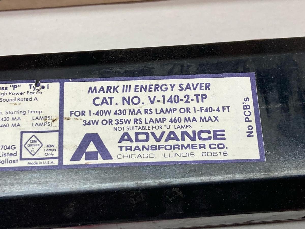 Used Advance,R-140-TP,Magnetic Rapid Start Ballast 60Hz