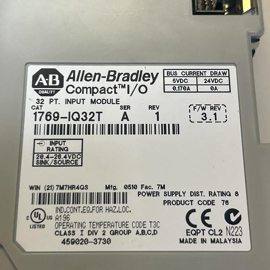 Used ALLEN BRADLEY,1769-IQ32T,INPUT MODULE