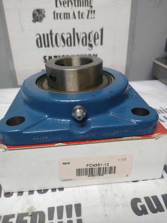 MB MANUFACTURING,FC4351-12,FLANGE MOUNT BEARING 4-BOLT BASE 1-1/2 IN BORE NOS
