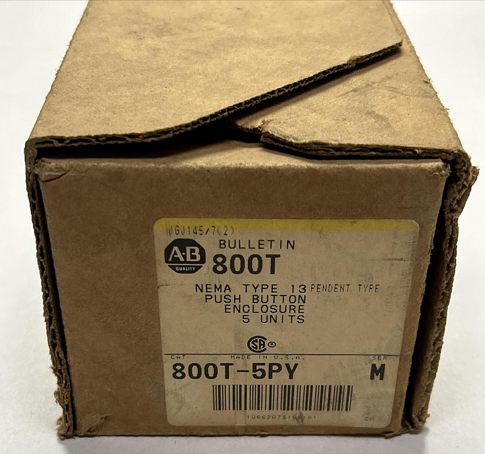 Used ALLEN BRADLEY,800T-5PY,SER M PUSH BUTTON ENCLOSURE NEW