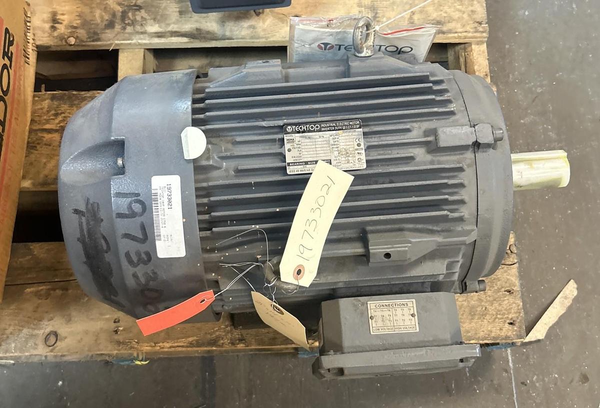 Used TECHTOP,GR3-CI-TF-215,ELECTRIC MOTOR 10HP 1750RPM 230/460V 215T FRAME