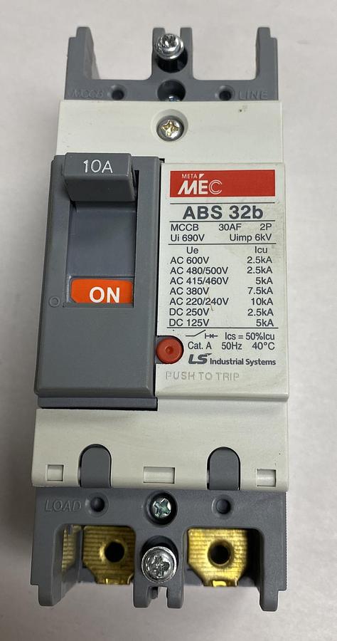 Used MEC,LS ABS-32B,Circuit Breaker 10A 2P 600V Lot Of 4
