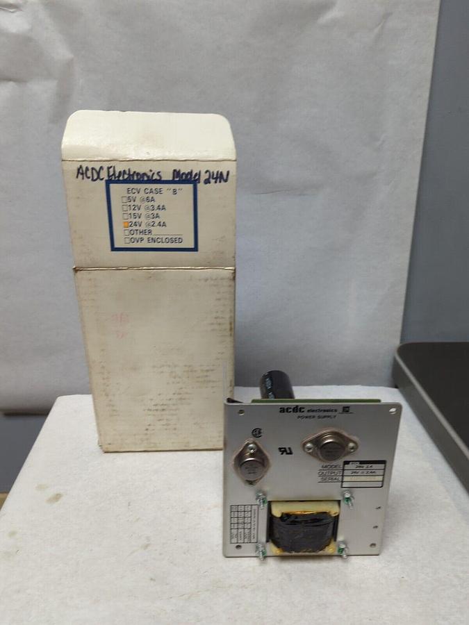 ACDC ELECTRONICS,MODEL 24N,POWER SUPPLY 2.4 AMP 24V NOS