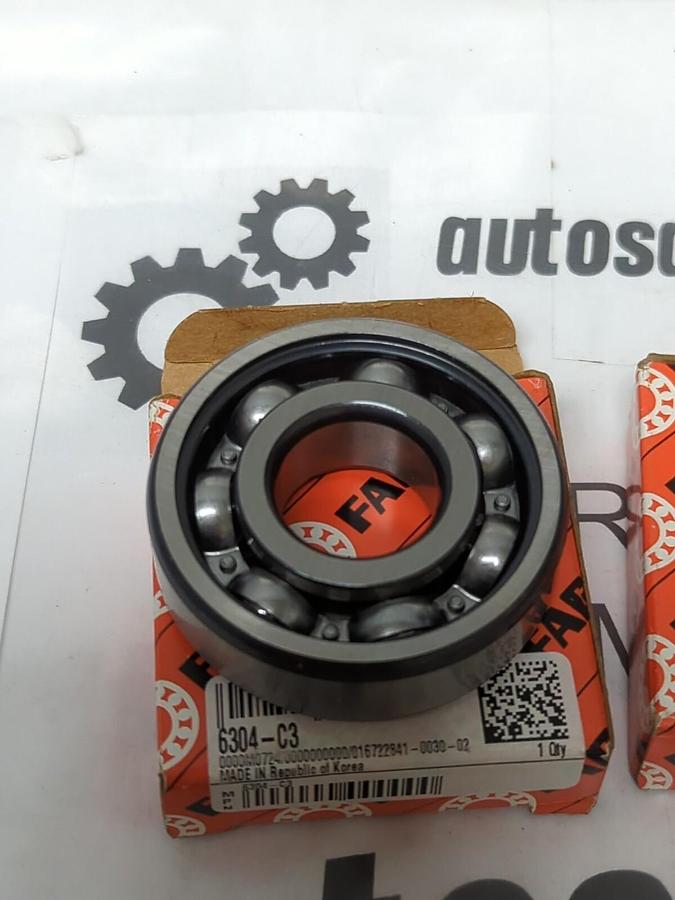 FAG,6304-C3,DEEP GROOVE BALL BEARING 20X52X15MM LOT OF 2 NOS