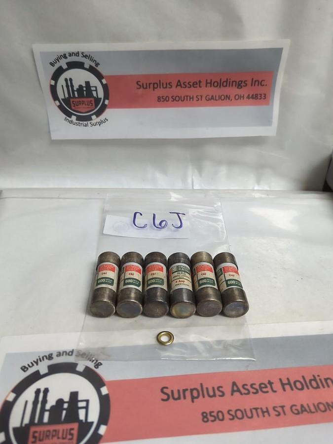 Used ENGLISH ELECTRIC,C6J,ENERGY LIMITING 6 AMP FUSE LOT OF 6 PRE-OWNED