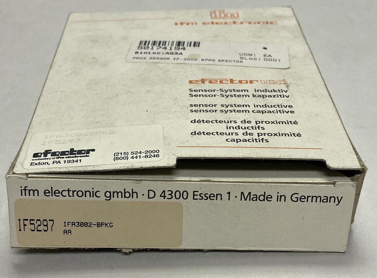 Used EFECTOR IFM,IFA3002-BPKG-IF5297,INDUCTIVE SENSOR NEW