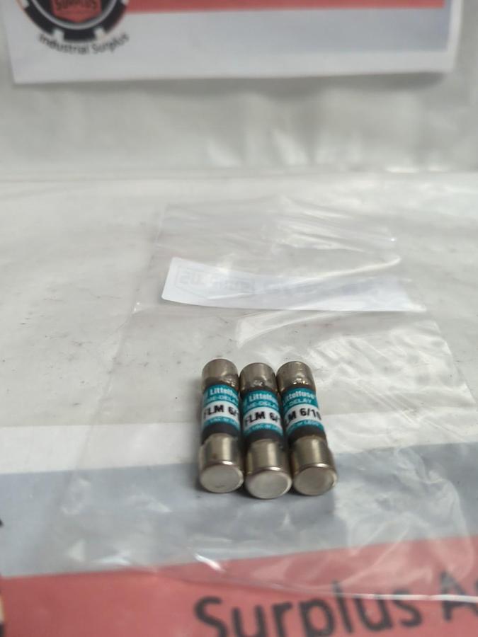 LITTELFUSE,FLM-6/10,TIME-DELAY 6/10 AMP FUSE LOT OF 3 NOS