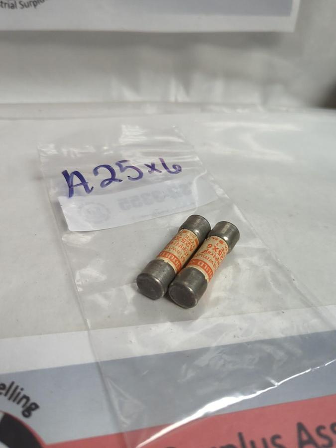 Used GOULD SHAWMUT,A25X6,AMP-TRAP 6AMP FUSE LOT OF 2 PRE-OWNED