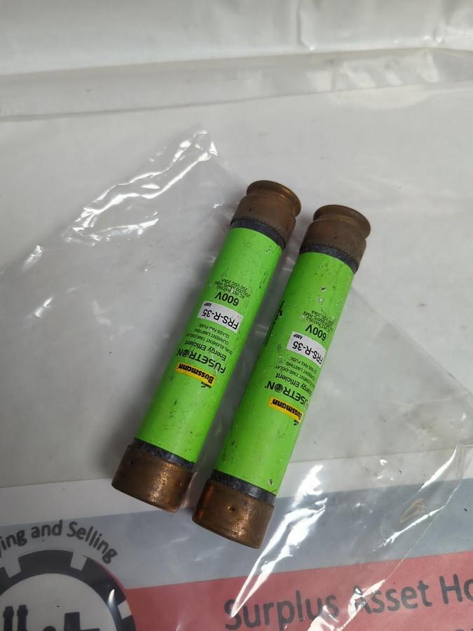 Used COOPER BUSSMANN,FRSR35,FUSETRON 35 AMP FUSE LOT OF 2 PRE-OWNED