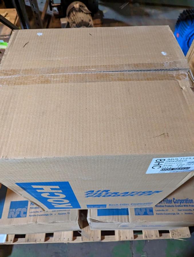 KOCHFILTER,MULTI -8CH- PLEAT-XL 20X25X2, AIR FILTER 12 PACK UNOPENED BOX