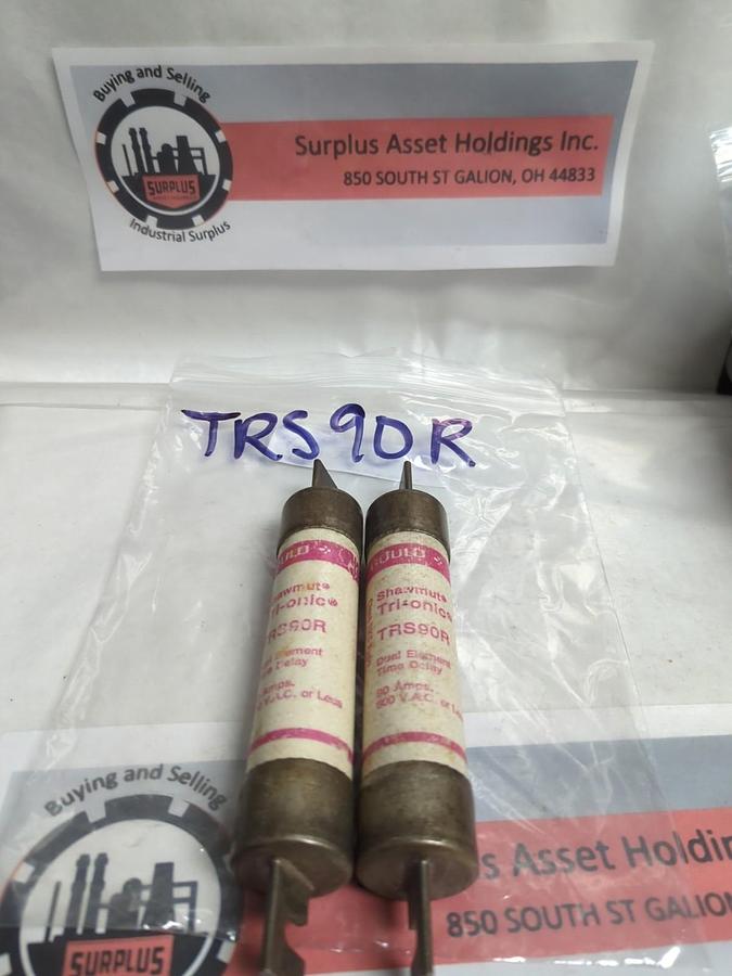 Used GOULD SHAWMUT,TR90R,TRI-ONIC FUSE 90 AMP LOT OF 2 PRE-OWNED