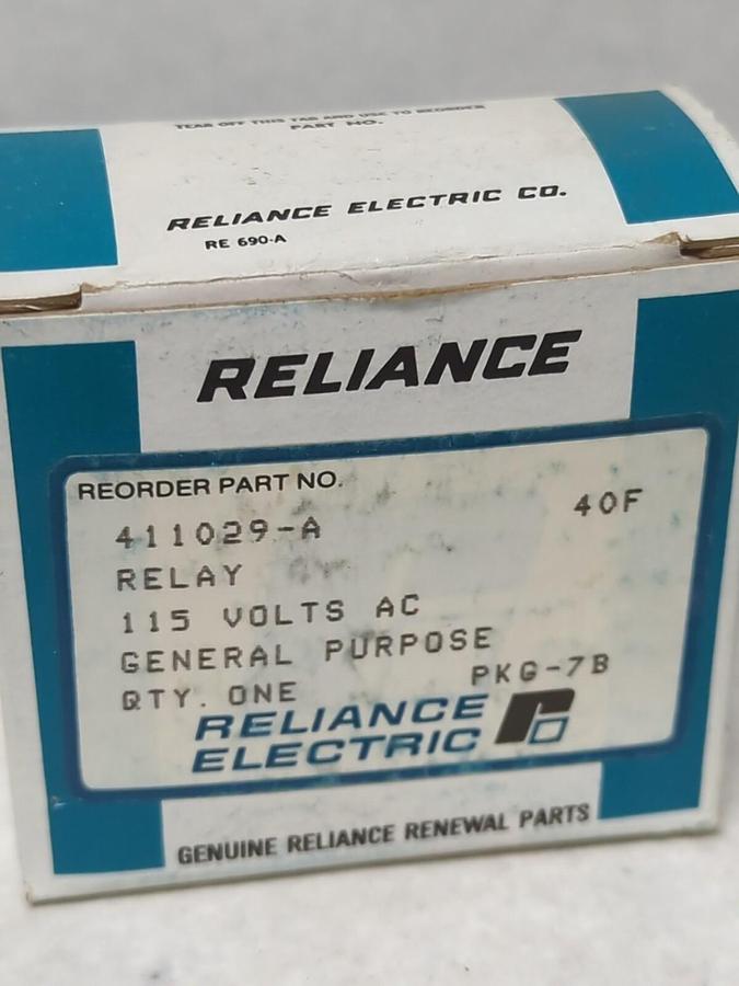 RELIANCE ELECTRIC,411029-A,GENERAL PURPOSE RELAY 115 VAC NOS