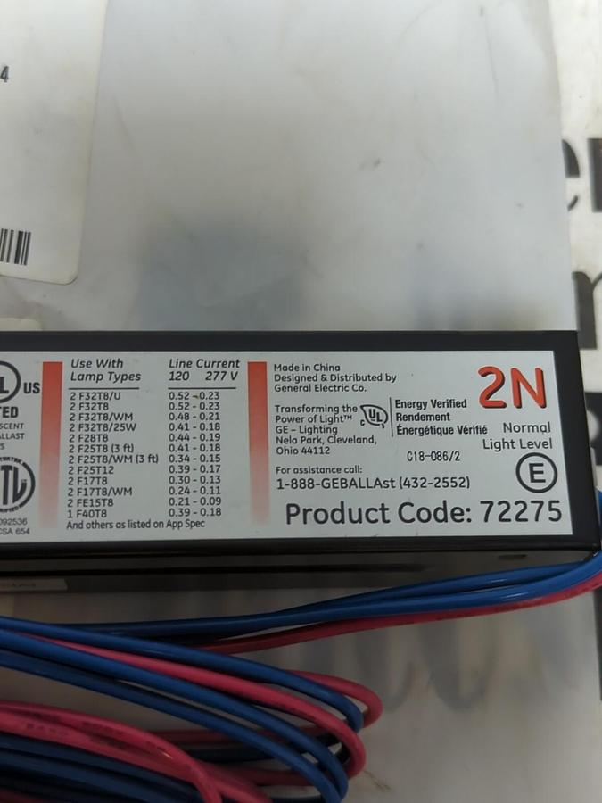 GENERAL ELECTRIC,GE232MAX-G-N  T8-2N,ELECTRONIC BALLAST NOS