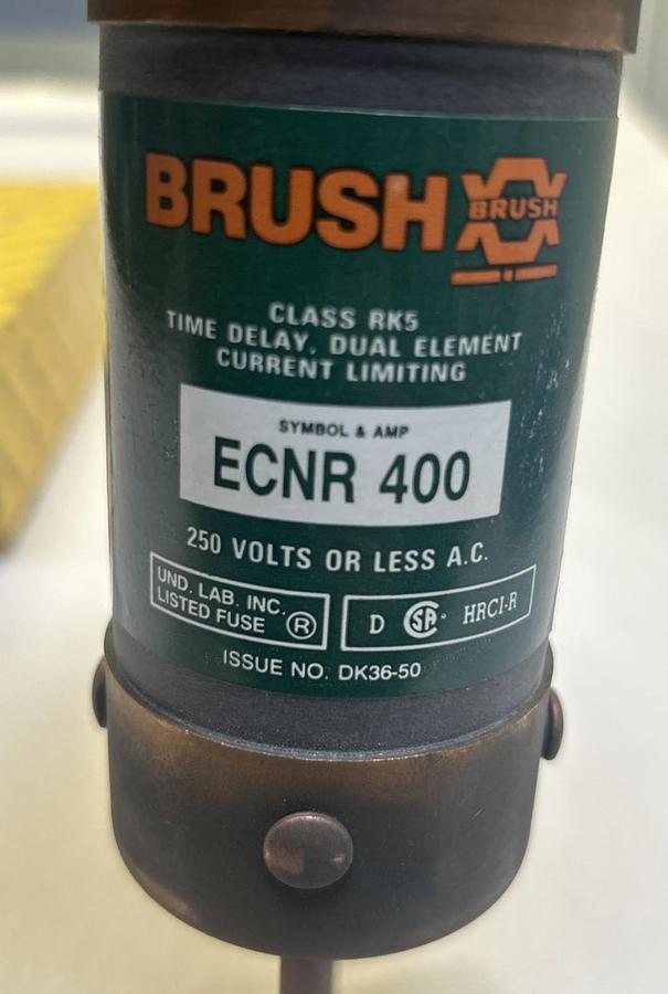 BRUSH,ECNR400,FUSE 400A 250V NOS